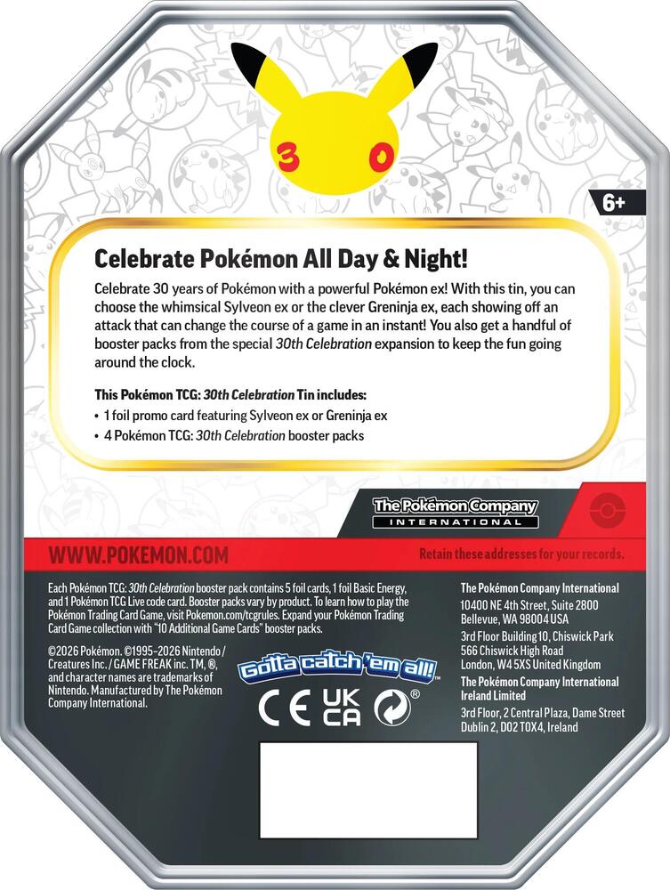 FOX -Pokemon: 30th Celebration Tin [Sylveon ex]
