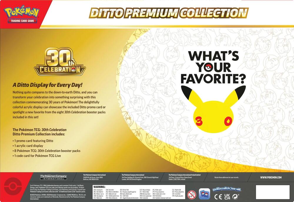 FOX -Pokemon: 30th Celebration Ditto Premium Collection