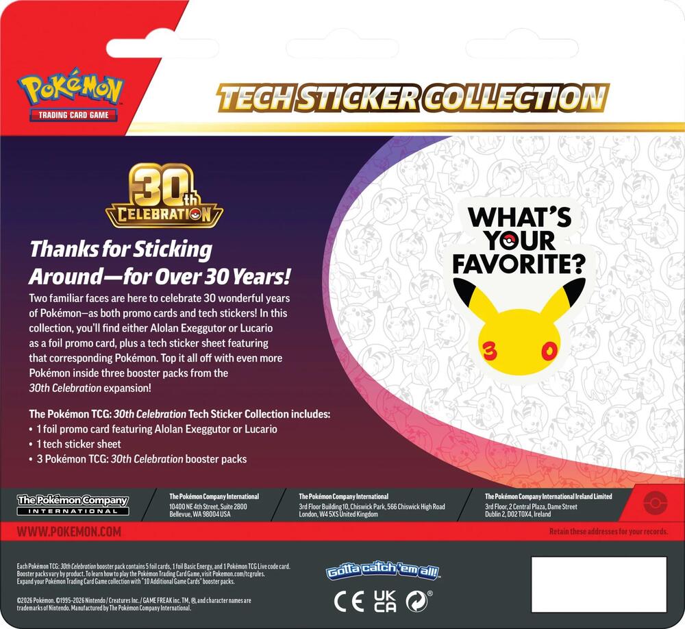 FOX -Pokemon: 30th Celebration Tech Sticker Collection [Lucario]