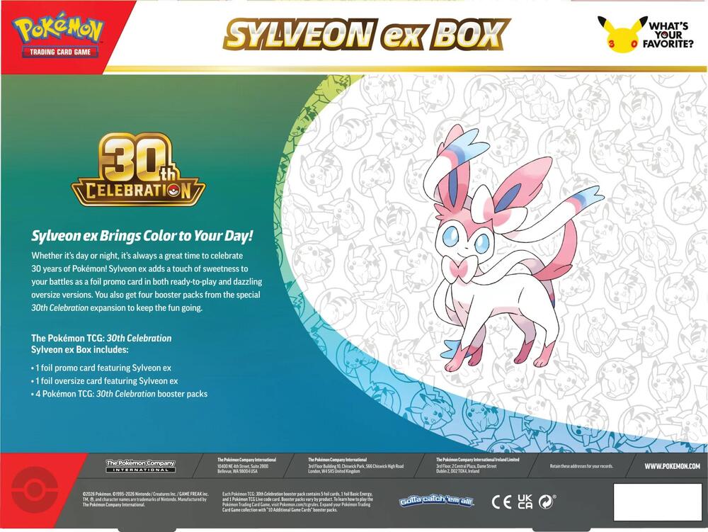 FOX -Pokemon: 30th Celebration Sylveon ex Box