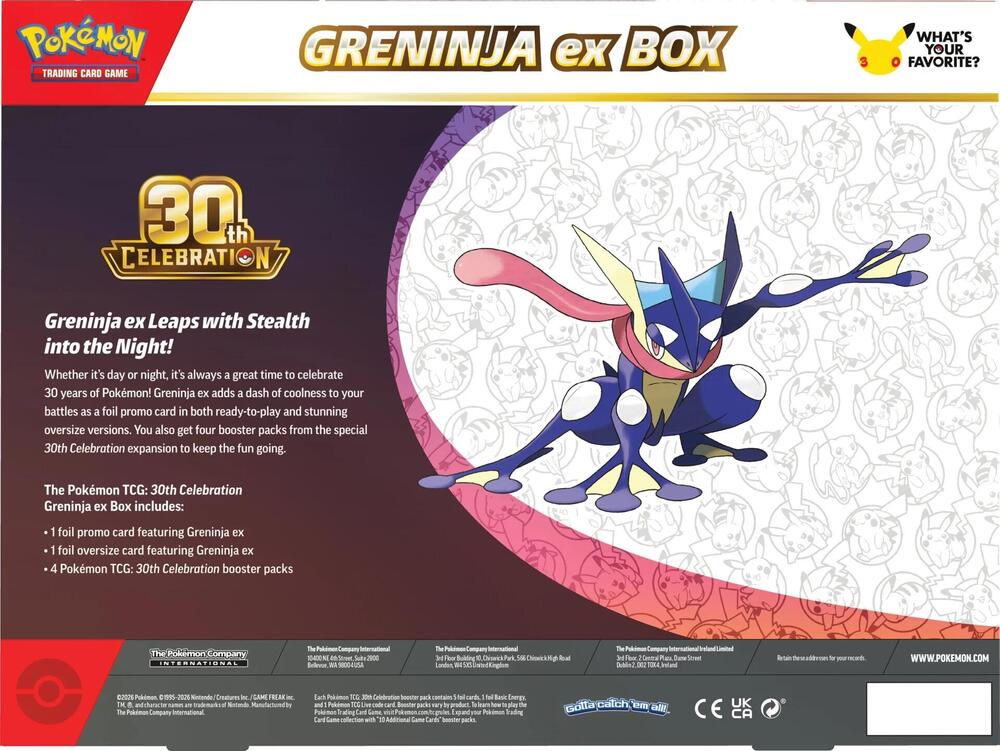FOX -Pokemon: 30th Celebration Greninja ex Box