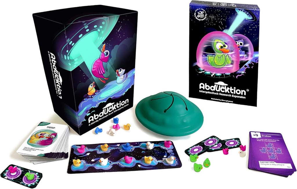 FOX -Abducktion: Base Game + IntergalacDuck Expansion (Ding & Dent)