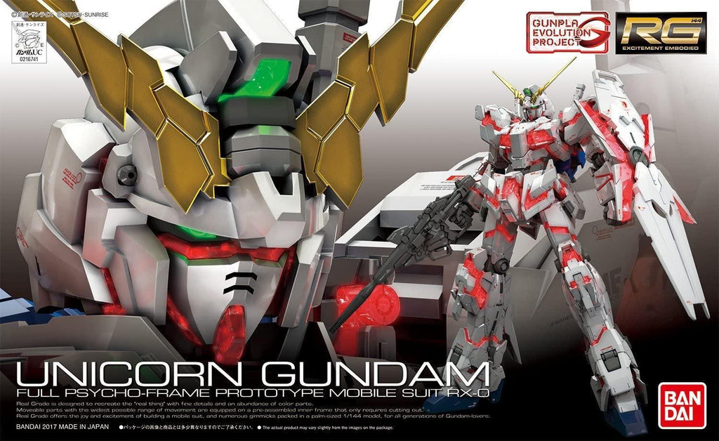 FOX -Bandai 1/144 RG #25 Unicorn Gundam "Gundam UC" Model Kit
