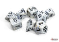 FOX -Chessex Calcite/Black 7 Die Set with Bonus Die