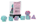 FOX -Chessex Gemini Gel Green-Pink/Blue Luminary 7 Die Set