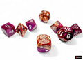 FOX -Chessex Lab Dice 9 Gemini Copper Purple/White 7-Die Set