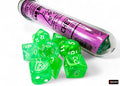 FOX -Chessex Lab Dice 9 Nebula Gelatinous/White 7-Die Set Set