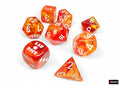 FOX -Chessex Lab Dice 9 Nebula Molten/White 7-Die Set Set