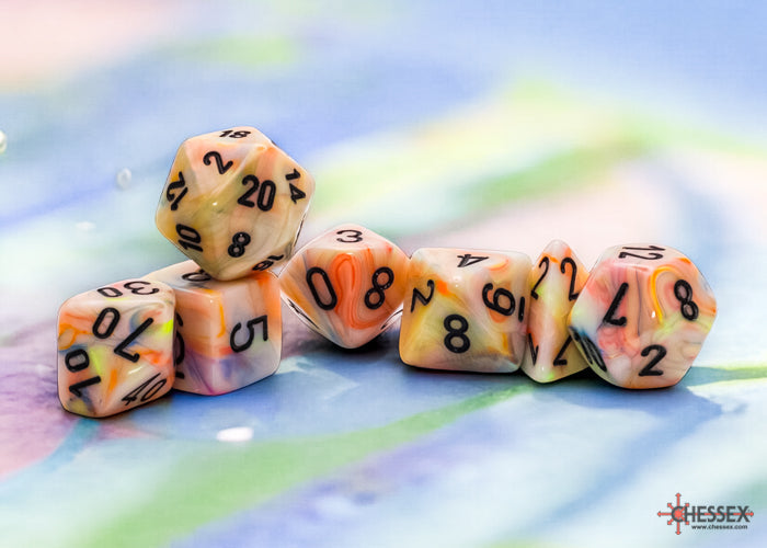 FOX -Chessex Mega-Hedral Festive Circus/Black 7-Die Set