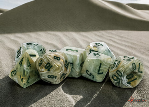 Chessex Mega-Hedral Marble Green/Dark Green 7-Die Set