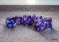 FOX -Chessex Mega-Hedral Nebula Nocturnal/Turquoise Luminary 7-Die Set