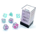 FOX -Chessex Nebula Wisteria White Luminary 7 Die Set
