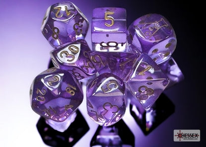 FOX -Chessex Translucent Lavender/Gold 7-Die Set with Bonus Die