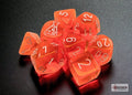 FOX -Chessex Translucent Neon Orange/White 7-Die Set with Bonus Die