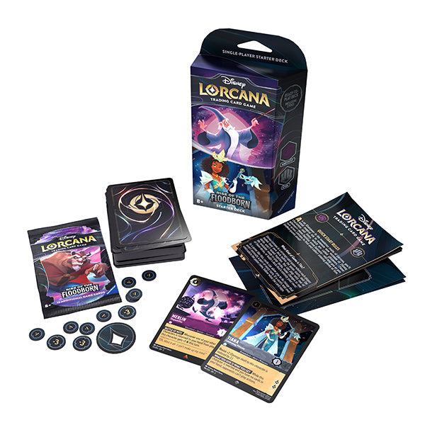 FOX -Disney Lorcana - Rise of the Floodborn Starter Deck - Merlin & Tiana