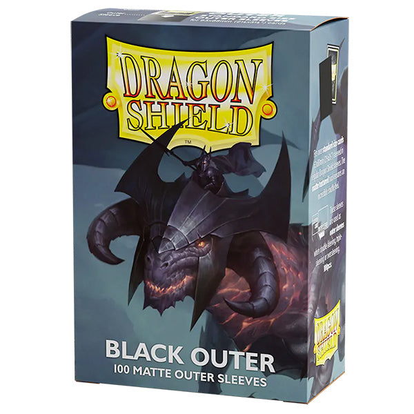 FOX -Dragon Shield Sleeves: Standard Matte Outer Sleeves - Black 100CT
