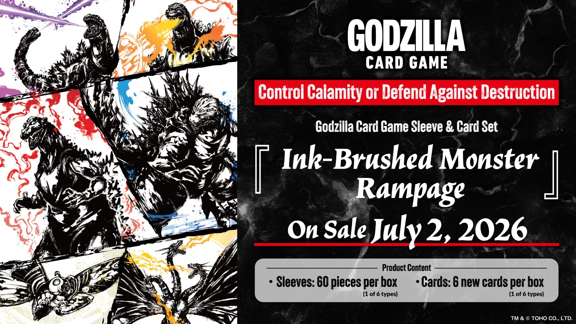 FOX -Godzilla Card Game: Sleeve & Card Set - Ink Brushed Monster Rampage