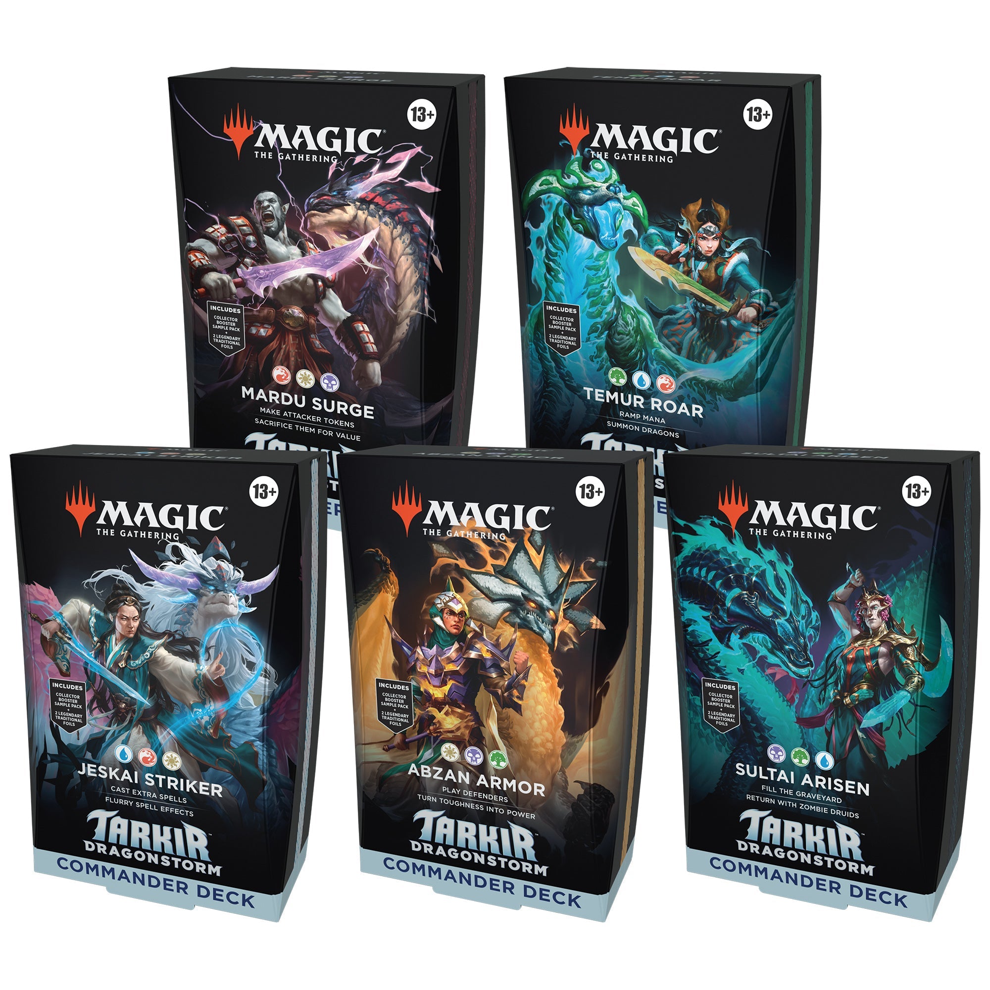 FOX -Magic: The Gathering - Tarkir Dragonstorm Commander Decks (Set of 5) (Ding & Dent)