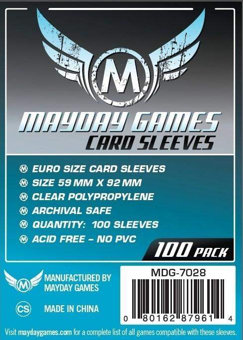 FOX -Mayday Games Euro Card Sleeves 59mm x 92mm (100) MDG7028