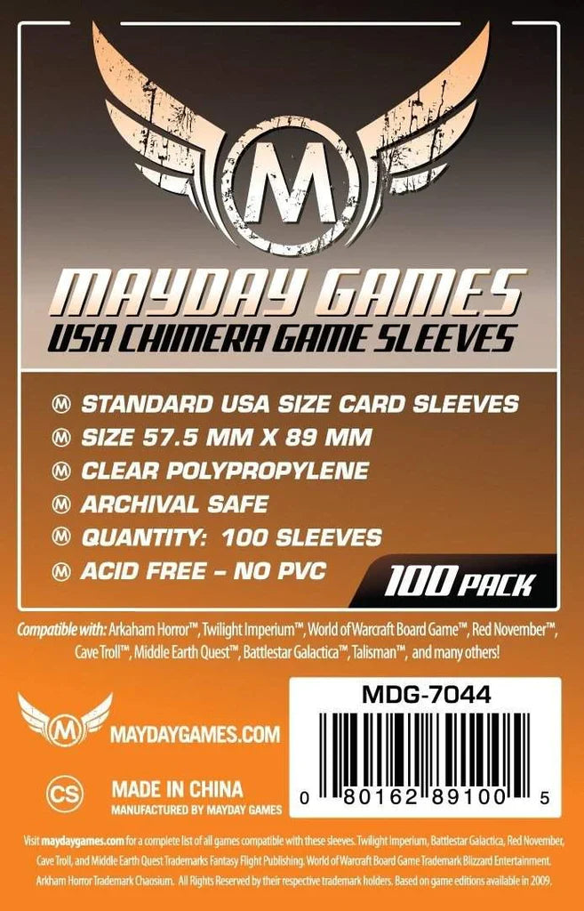 FOX -Mayday Games USA Chimera Card Sleeves 57.5mm x 89mm Orange (100) MDG7044