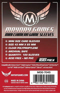 FOX -Mayday Games Mini Chimera Card Sleeves 43mm x 65mm Red (100) MDG7045