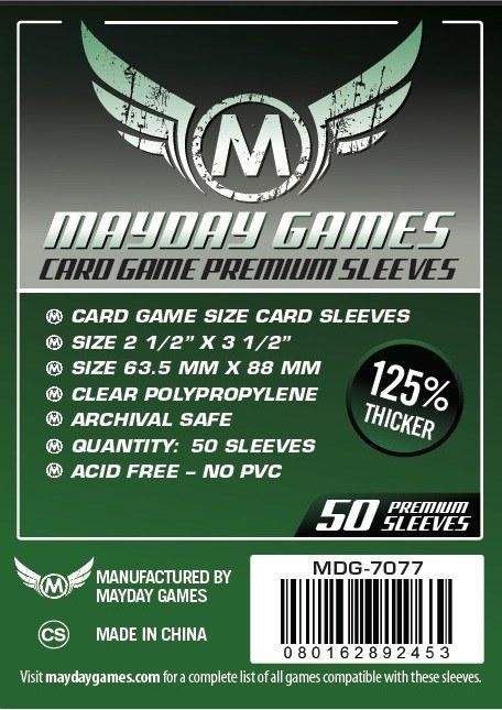 FOX -Mayday Games Premium Card Sleeves 63.5mm x 88mm Dark Green (50) MDG7077