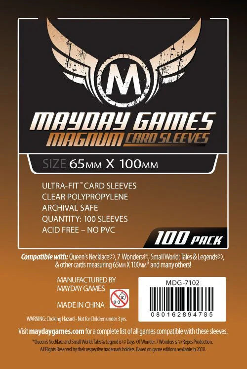 FOX -Mayday Games Card Sleeves 65mm x 100mm Magnum Copper (100) MDG7102
