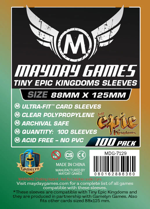 FOX -Mayday Games Card Tiny Epic Sleeves 88mm x 125mm (100) MDG7129