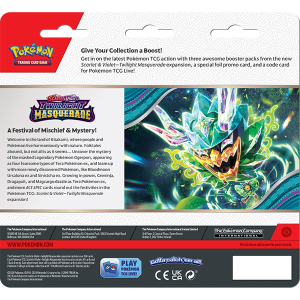 FOX -Pokemon: Scarlet & Violet 06 - Twilight Masquerade 3 Booster Pack Blister