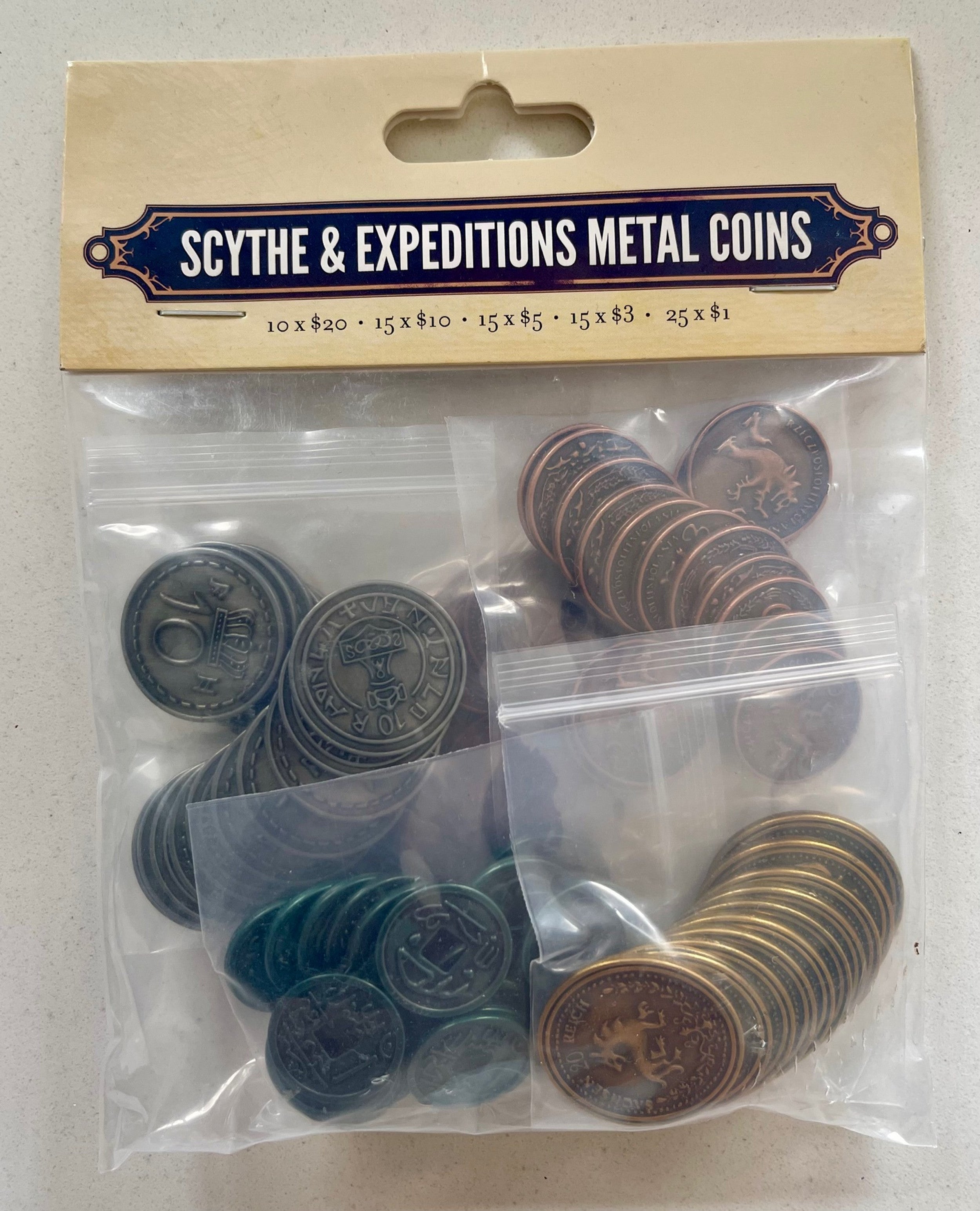 FOX -Scythe and Expeditions Metal Coins