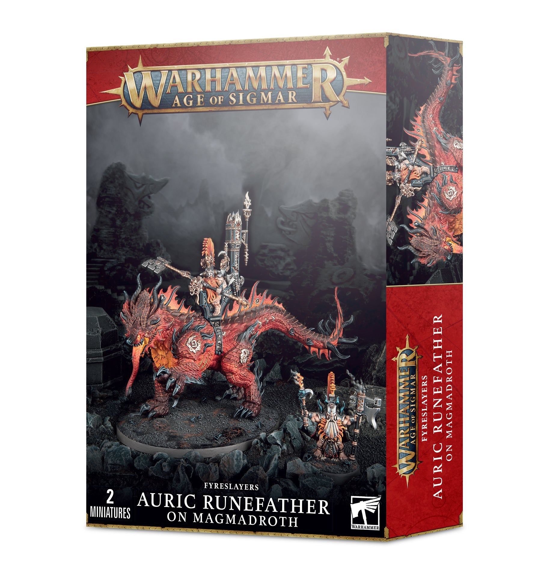FOX -Warhammer Age of Sigmar: Fyreslayers - Auric Runefather on Magmadroth